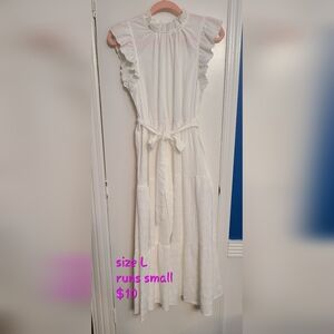 Elegant White Ruffle Maxi Dress